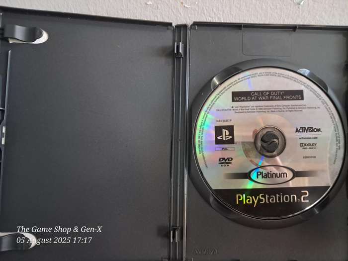 PS2 CALL OF DUTY : WORLD AT WAR FINAL FRONTS - NO MANUAL (PLATINUM DISC)