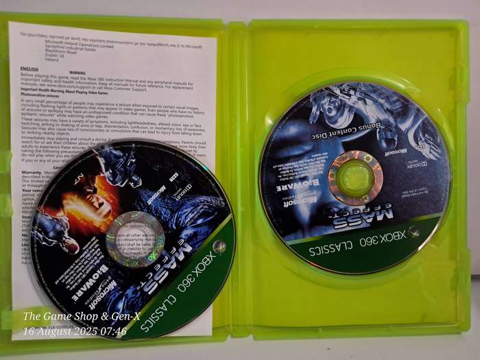 XBOX 360 MASS EFFECT - NO MANUAL