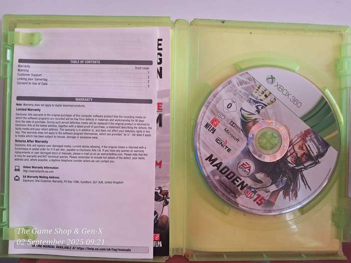 XBOX 360 MADDEN 15 + MANUAL
