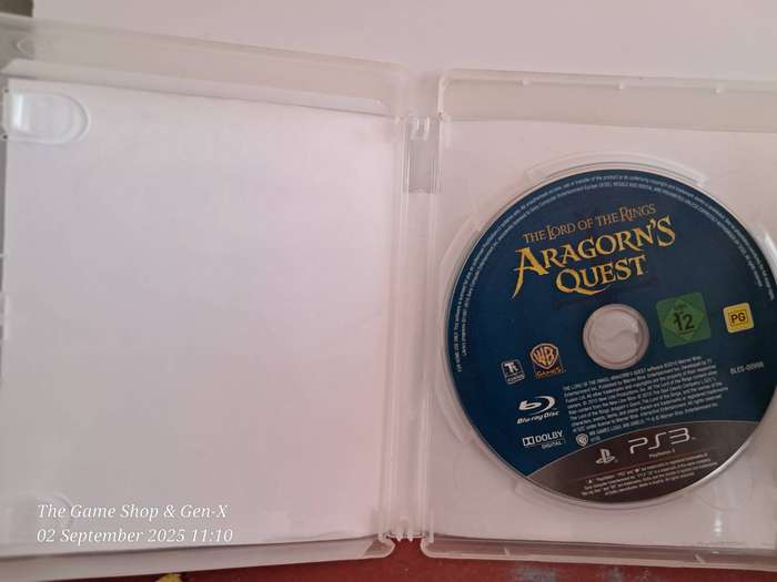 PS3 LORD OF THE RINGS : ARAGORN'S QUEST (RE-PRINTED ARTWORK)