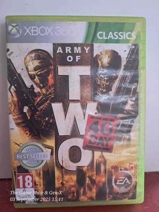 XBOX 360 ARMY OF TWO : THE 40th DAY - NO MANUAL (RE-PRINTED ARTWORK)