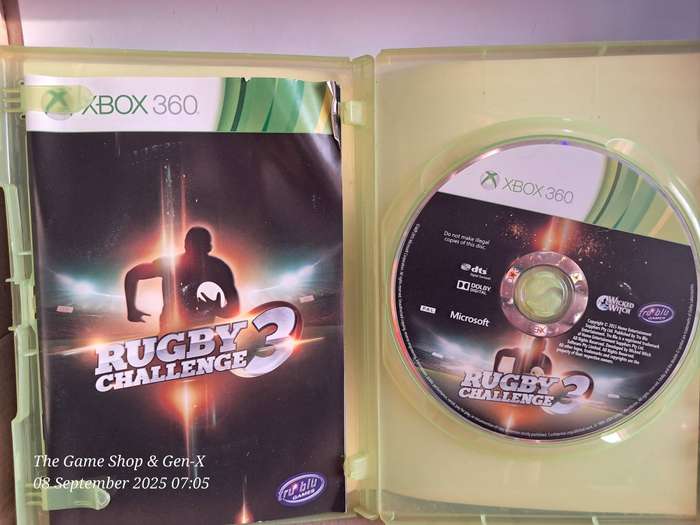 XBOX 360 RUGBY CHALLENGE 3 + MANUAL