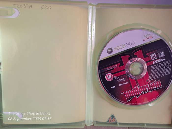XBOX 360 WOLFENSTEIN - NO MANUAL