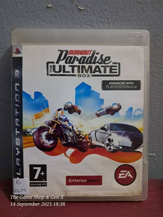 PS3 BURNOUT PARADISE : THE ULTIMATE BOX - NO MANUAL