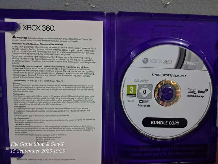XBOX 360 KINECT SPORTS SEASON 2 - NO MANUAL