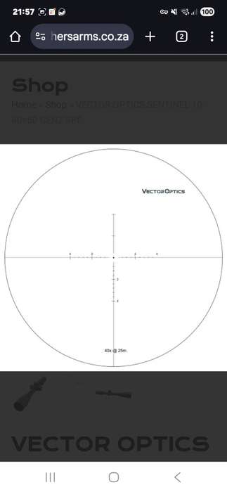 Scope, VECTOR OPTICS SENTINEL-X PRO 10-40X50 CENTER DOT
