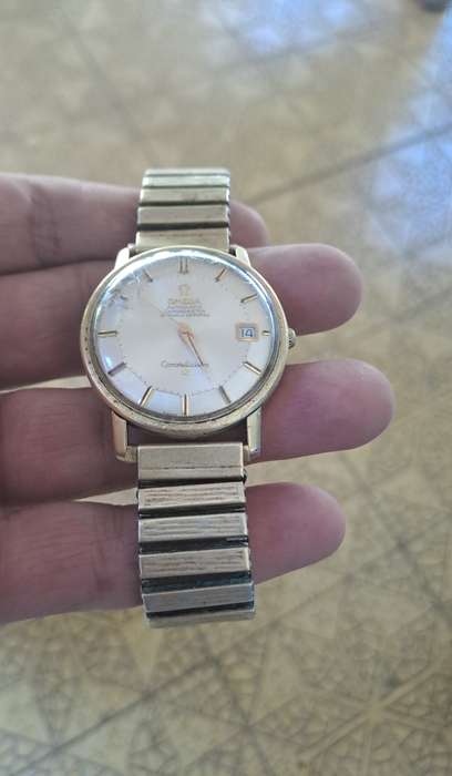 Omega Constellation wrist watch. Swiss made. 1966. Well worn. "Pie pan". Running condition.
