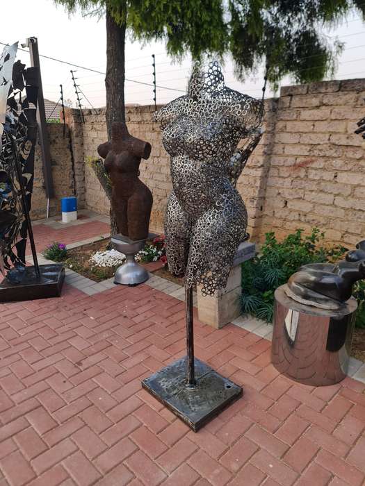 Metal Washers Female Torso Sculpture