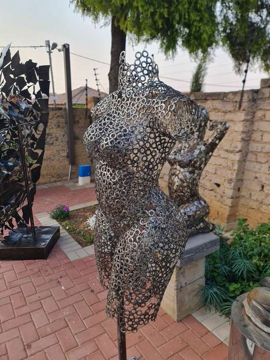 Metal Washers Female Torso Sculpture