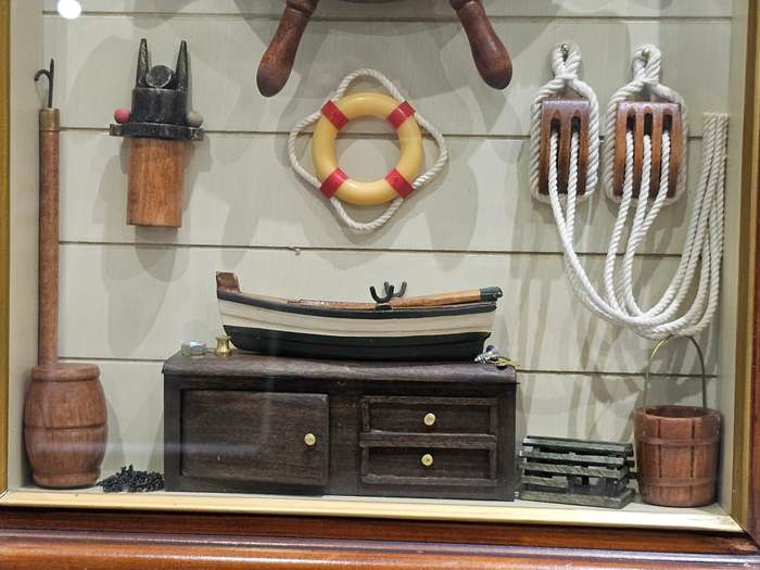 Ship Wheel Framed Clock