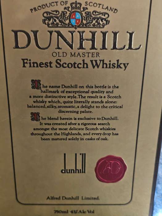 Alfred Dunhill Old Masters Finest Scotch Whisky