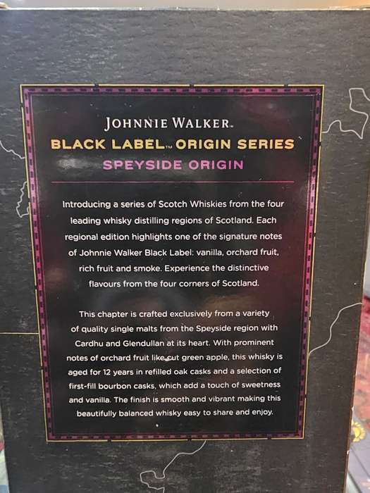 Johnnie Walker 12 Year Old Black Label Speyside Origin Blended Malt Scotch Whisky