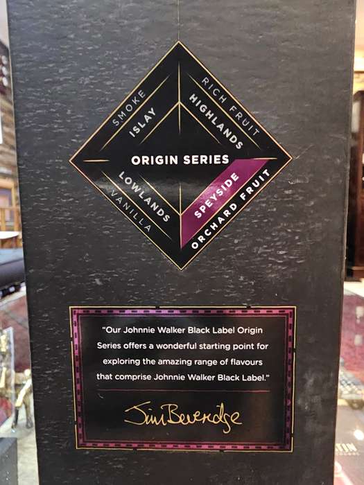 Johnnie Walker 12 Year Old Black Label Speyside Origin Blended Malt Scotch Whisky