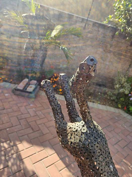 Metal Washers Cheetah on the Run Sculpture