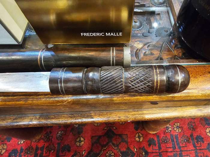Vintage African Maasai Tribe Dagger Knife Handmade With Carved Wooden Handle
