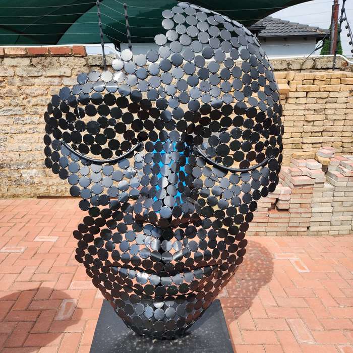 Metal Washers Mask Sculpture