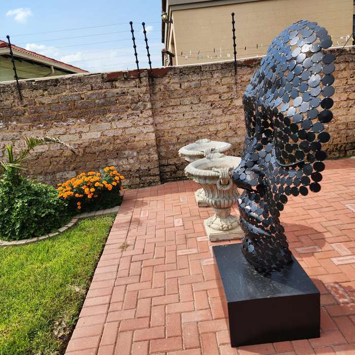 Metal Washers Mask Sculpture