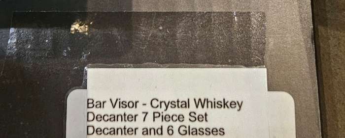 Bar Visor - Crystal Whiskey Decanter 7 Piece Set Decanter and 6 Glasses