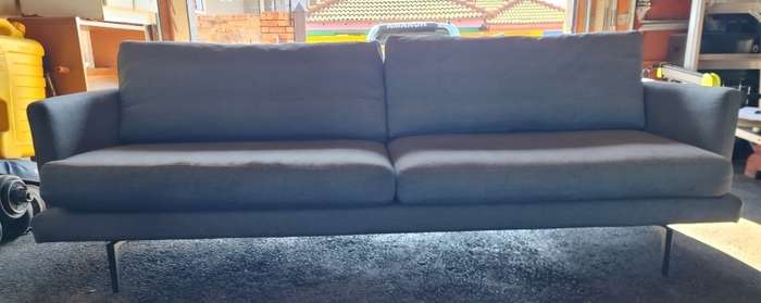 Mid Century 3 Seater Fabric Upholstered Sofa
