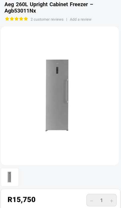 AEG Agb53011Nx Upright Freezer