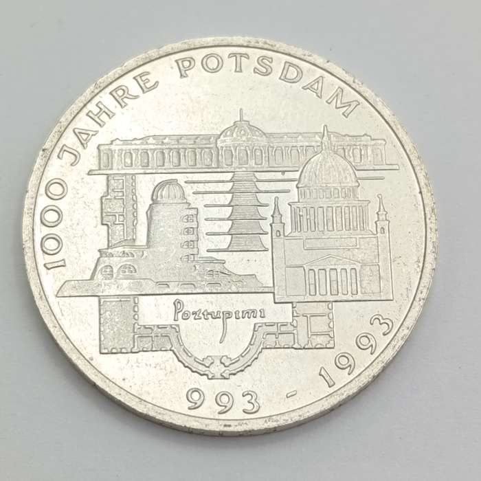 1993 F Germany silver 10 Deutche Mark - 1 000 years Potsdam - proof