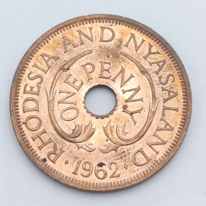 Rhodesia & Nyasaland 1962 one penny Brilliant uncirculated
