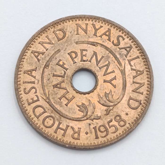 Rhodesia & Nyasaland 1958 half penny uncirculated