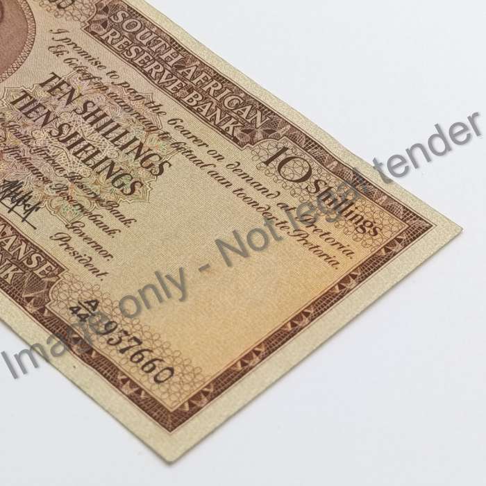 MH de Kock Banknote 2nd issue 10 shillings VF 1951 melamine