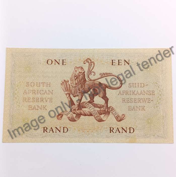 MH de Kock Banknote One Rand 1961 uncirculated with creases