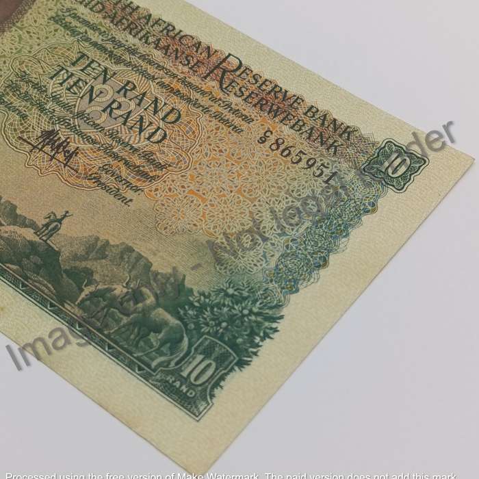 MH de Kock Banknote Ten Rand AU+ only Issue