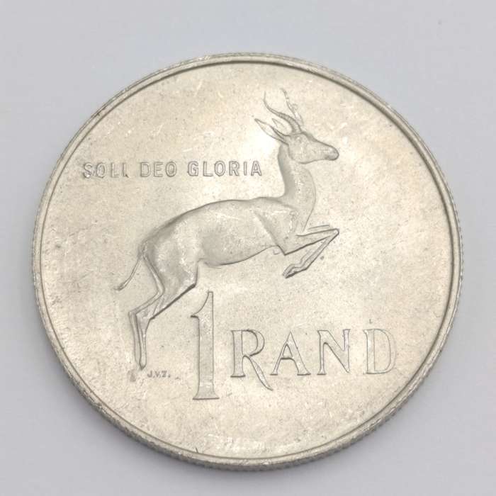 1967 South Africa R1 silver with Bubble on horn (constant variety)