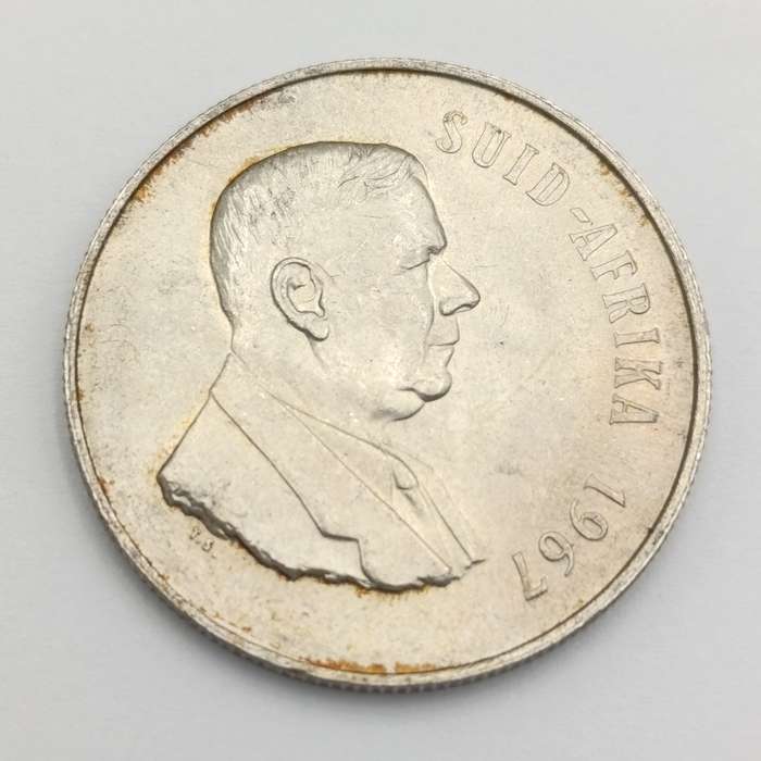 1967 South Africa silver R1 Jumping Tick on back (constant variety)