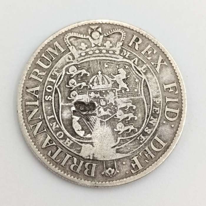 Britain 1818 George 3 half crown with Assay chop (rare) + Number chop used in China