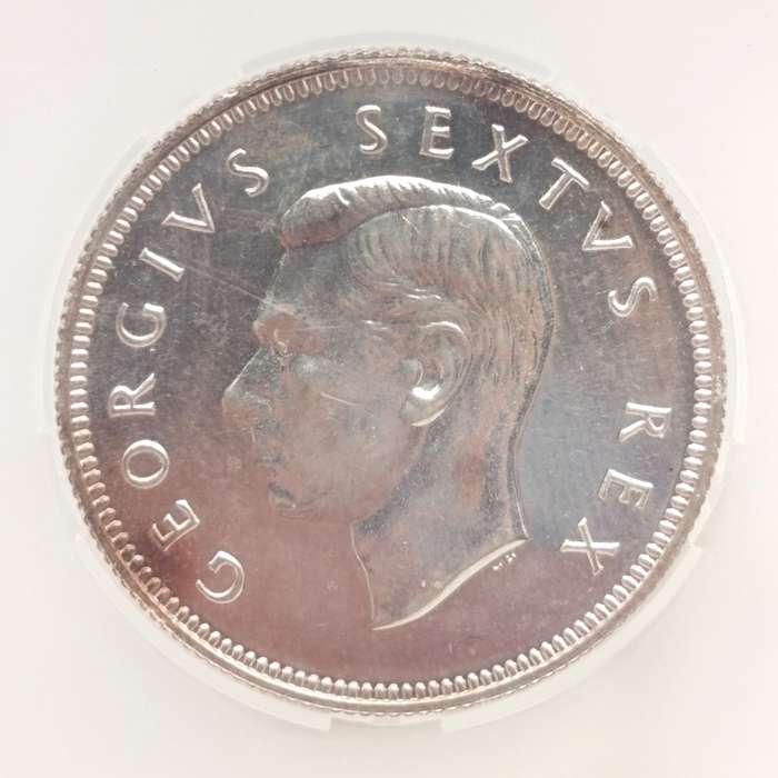 1949 South Africa Proof 2 shilling - mintage only 800 Graded proof 65