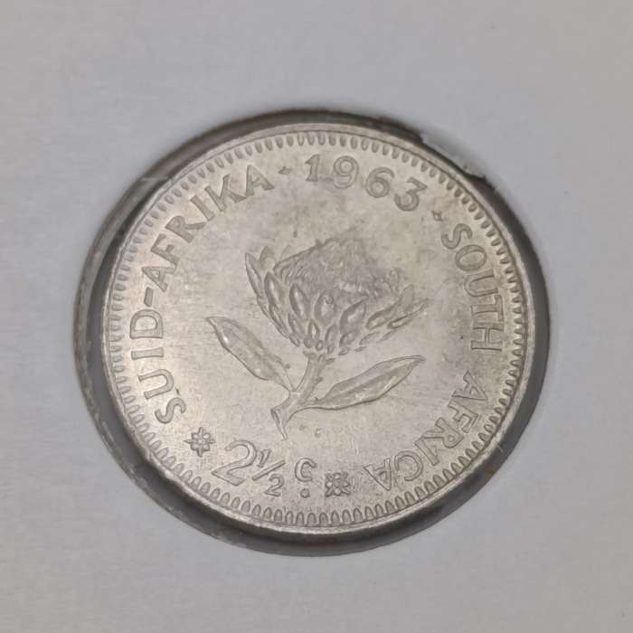 Set of RSA 1961 to 1964 silver 2 1/2 cent tickeys - uncirculated
