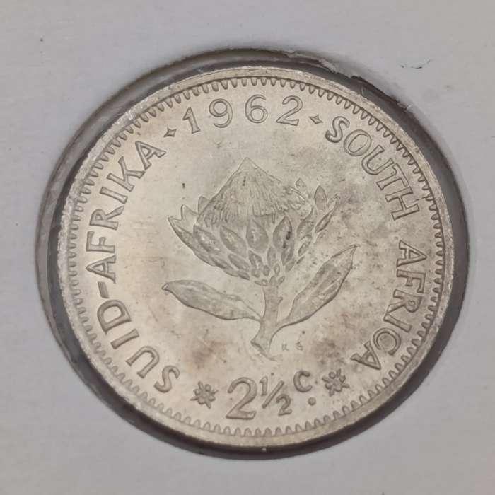 Set of RSA 1961 to 1964 silver 2 1/2 cent tickeys - uncirculated