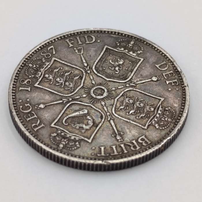 1887 Great Britain silver 2 Shilling florin - beautiful coin