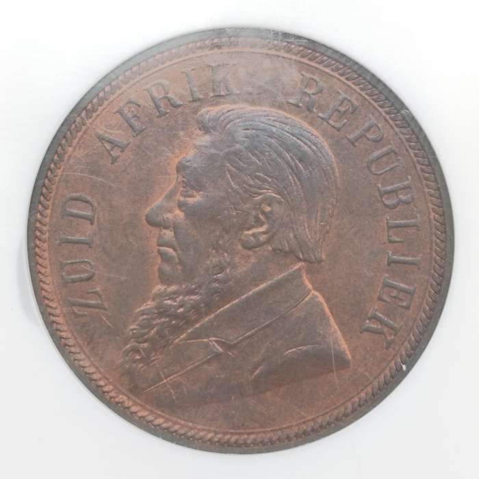 1898 ZAR Kruger Penny graded MS63 RB by NGC