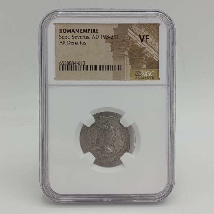 Roman Empire Septimius  Severus AD 193-211 AR Denarius graded VF by NGC Ancients