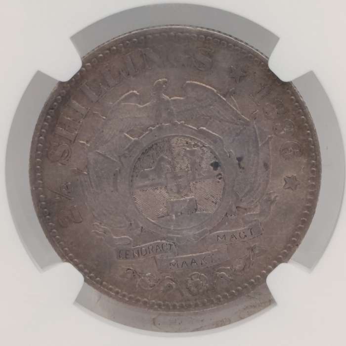 1896 ZAR Kruger silver 2 1/2 shilling half crown graded VF35 by NGC