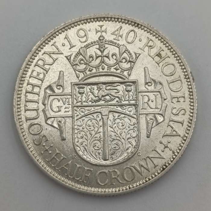 Southern Rhodesia 1940 half crown uncirculated - some bagmarks obverse