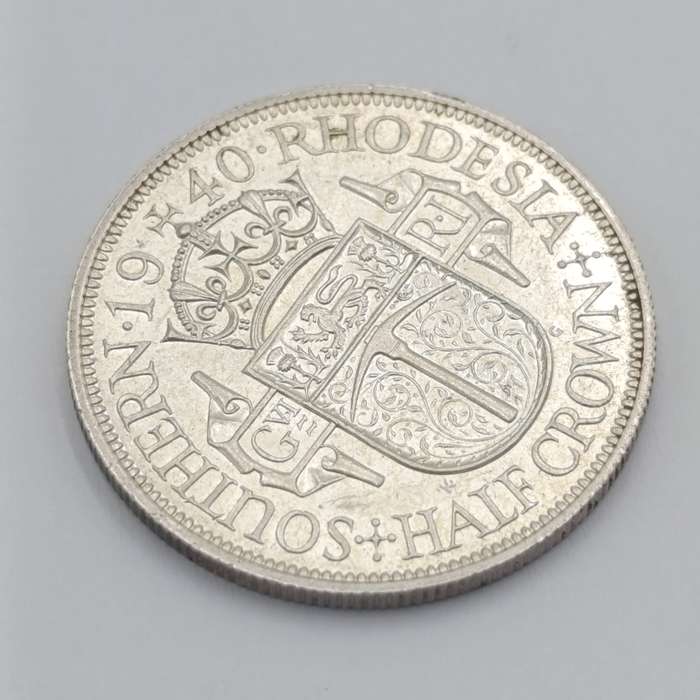 Southern Rhodesia 1940 half crown uncirculated - some bagmarks obverse