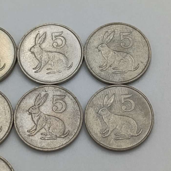 Zimbabwe lot of 10 x 5 cent coins - top condition