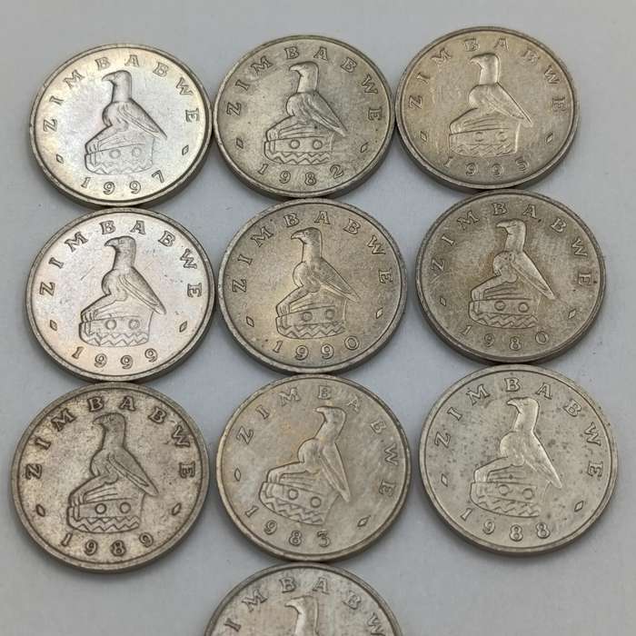Zimbabwe lot of 10 x 5 cent coins - top condition