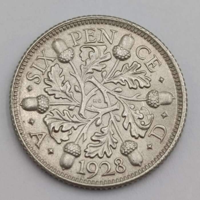 Great Britain 1928 six pence AU+