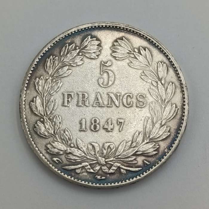France 1847 silver 5 Francs XF+