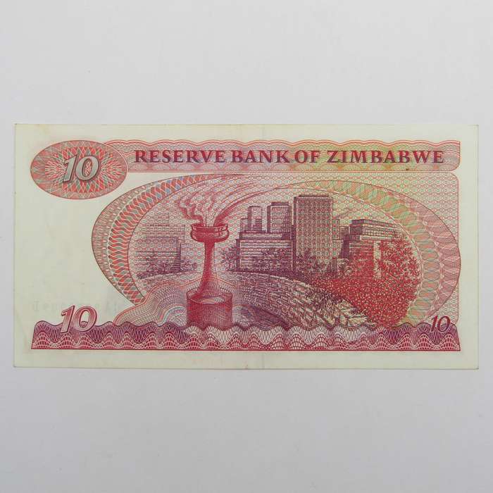 Zimbabwe 1982 10 Dollar - Pick 3b - scarce Salisbury AU+ banknote