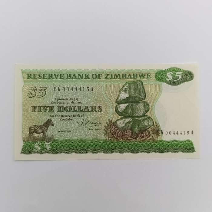 Zimbabwe 1983 Harare $5 Pick 2c uncirculated replacement banknote