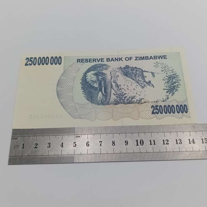Zimbabwe two hundred and fifty million dollars - uncirculated bearer  cheque 2 May 2008