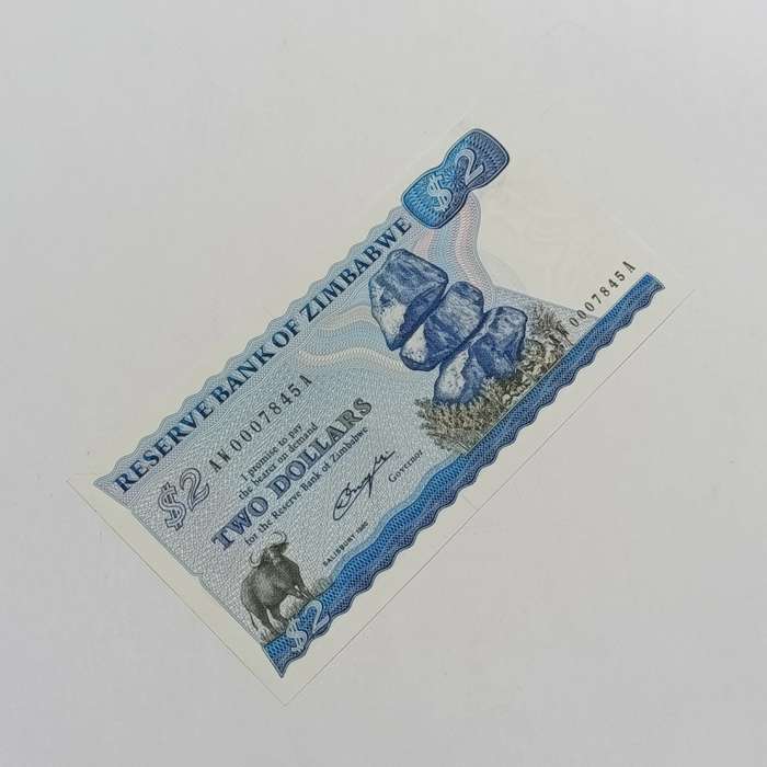 Zimbabwe $2 uncirculated lot of 2 banknotes - replacement notes Pick 1a